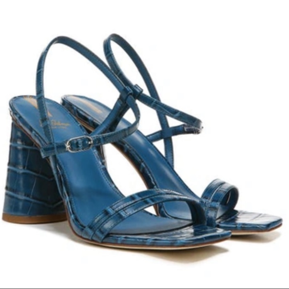 128. Sam Edelman kit slingback block heel in Wild Indigo alligator Nwob 9.5